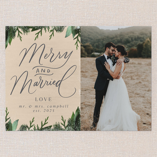 Frosted Respects Holiday Card, Beige, 5x7 Flat, Christmas, Pearl Shimmer Cardstock, Square, Nude