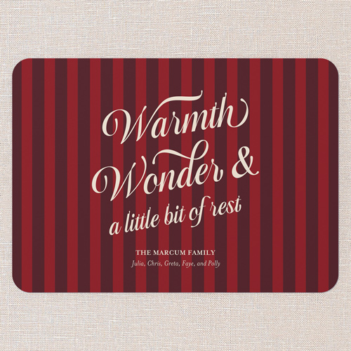 Giftwrapped Holiday Card, Red, 5x7 Flat, Holiday, Matte, Signature Smooth Cardstock, Rounded, Velvet