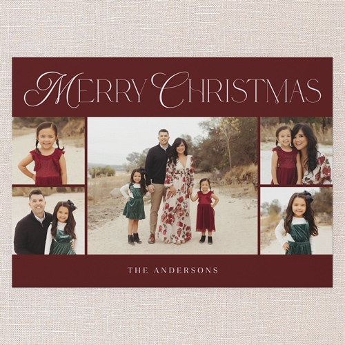 Serene Simplicity Holiday Card, Red, 5x7 Flat, Christmas, Pearl Shimmer Cardstock, Square, Red