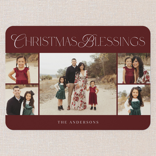 Serene Simplicity Holiday Card, Red, 5x7 Flat, Religious, Standard Smooth Cardstock, Rounded, Red