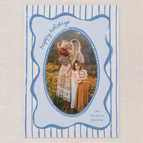 Playful Frame Holiday Card, Blue, 5x7 Flat, Holiday, Matte, Signature Smooth Cardstock, Square, Celeste