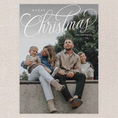 Classic Flourish Holiday Card, White, 5x7 Flat, Christmas, 100% Recycled Cardstock , Square, White