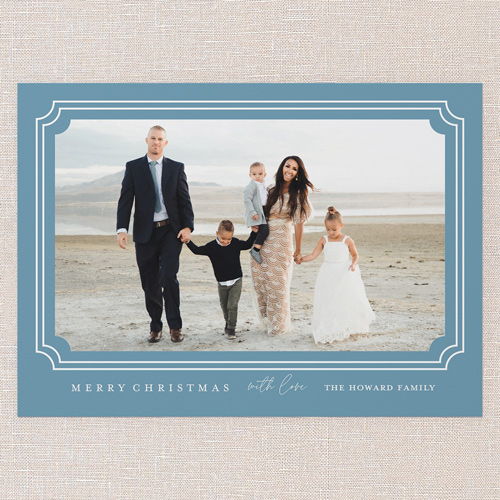 Elegant Framing Holiday Card, Blue, 5x7 Flat, Christmas, Pearl Shimmer Cardstock, Square, Marine Layer