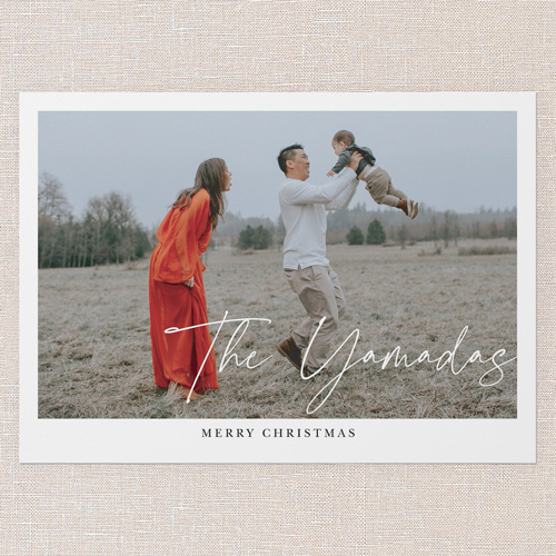 Signature Overlay Holiday Card, White, 5x7 Flat, Christmas, Standard Smooth Cardstock, Square, White