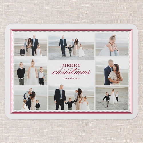 Timeless Moments Holiday Card, Red, 5x7 Flat, Christmas, 100% Recycled Cardstock , Rounded, Cabernet