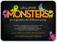 mini monsters halloween invitation 5x7 flat