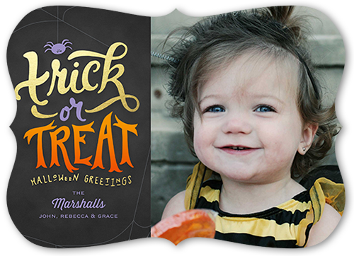 Trick Or Greetings Halloween Card, Gray, Pearl Shimmer Cardstock, Bracket