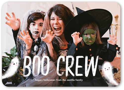 The Boo Crew Halloween Card, White, 5x7 Flat, Standard Smooth Cardstock, Rounded