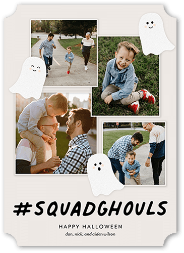 Squad Ghouls Halloween Card, Grey, 5x7 Flat, Matte, Signature Smooth Cardstock, Ticket