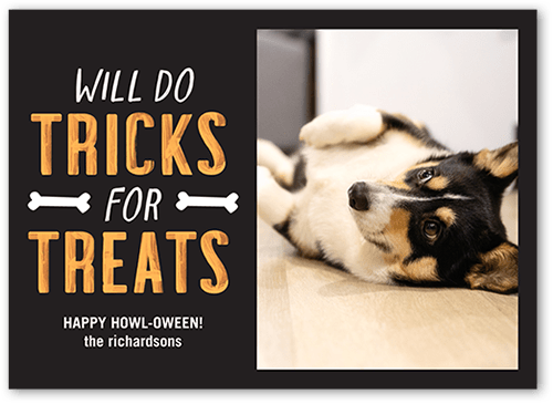 Tricks for Treats Halloween Card, Square Corners