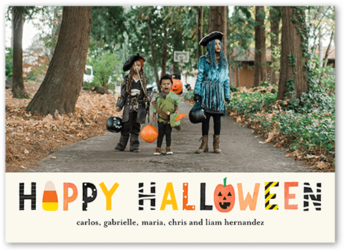 Happy Little Pumpkin Halloween Card, Beige, 5x7 Flat, Matte, Signature Smooth Cardstock, Square, Cream