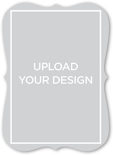 Upload Your Own Design Wedding Card, White, Pearl Shimmer Cardstock, Bracket