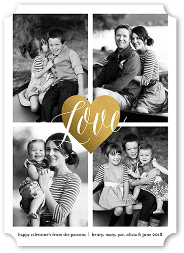 I Heart You Valentine's Card, Black, Matte, Signature Smooth Cardstock, Ticket