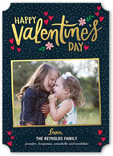 Sparkling Valentine's Valentine's Card, Blue, Matte, Signature Smooth Cardstock, Ticket
