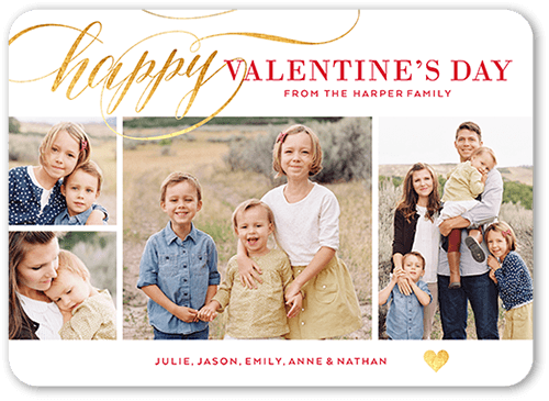 Scripted Romance Valentine's Card, White, Matte, Signature Smooth Cardstock, Rounded