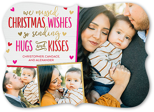 Belated Hugs and Kisses Valentine's Card, White, Pearl Shimmer Cardstock, Bracket