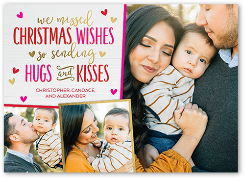 Belated Hugs and Kisses Valentine's Day Card, White, 100% Recycled Cardstock , Square