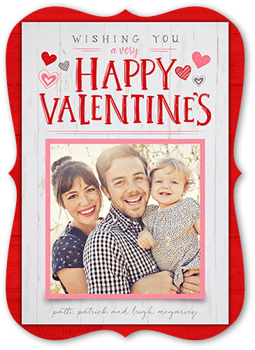 Wishing You Love Valentine's Card, Red, Pearl Shimmer Cardstock, Bracket