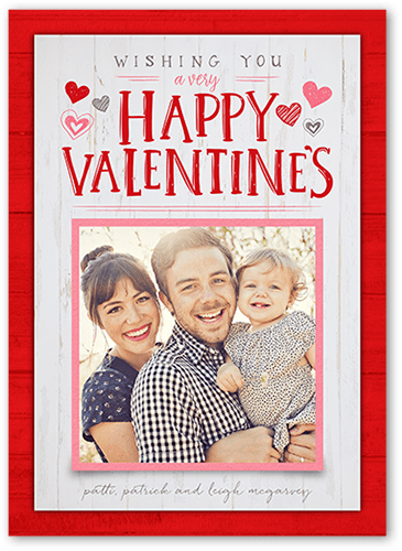 Wishing You Love Valentine's Card, Red, 100% Recycled Cardstock , Square