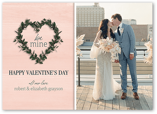 Nature Wreath Valentine's Card, Beige, 5x7 Flat, Standard Smooth Cardstock, Square, Fair Weather