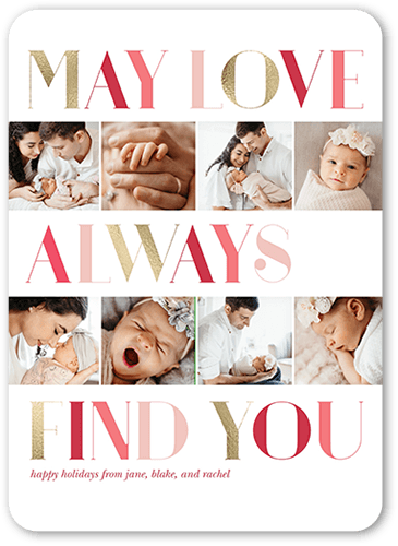 Find Love Valentine's Card, White, 5x7 Flat, Matte, Signature Smooth Cardstock, Rounded, White