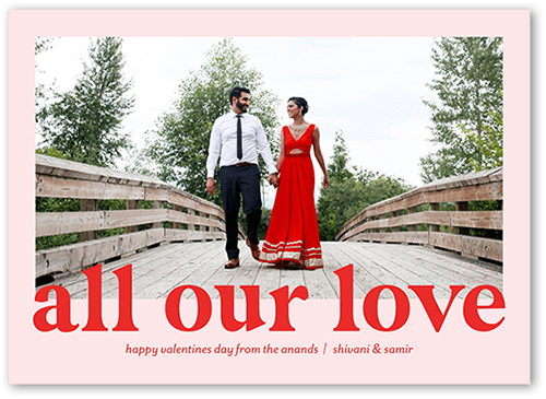 All Our Devotion Valentine's Card, Pink, 5x7 Flat, Matte, Signature Smooth Cardstock, Square