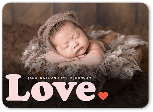 Honest Love Valentine's Card, Pink, 5x7 Flat, Standard Smooth Cardstock, Rounded, Blush Pink