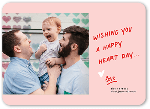 Jotted Memo Valentine's Card, Pink, 5x7 Flat, Matte, Signature Smooth Cardstock, Rounded, Tea Rose