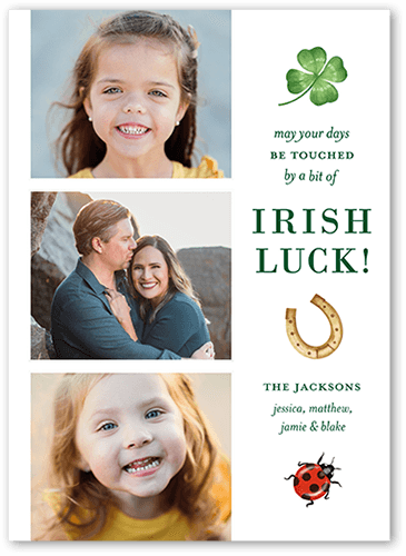 Lucky Symbols St. Patrick's Day Card, White, 5x7 Flat, Matte, Signature Smooth Cardstock, Square