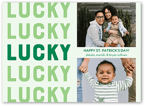 Repeat Sentiment St. Patrick's Day Card, Green, 5x7 Flat, Standard Smooth Cardstock, Square, Emerald