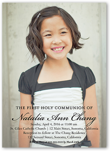 Simply Divine Communion Invitation, Black, Luxe Double-Thick Cardstock, Square, Black