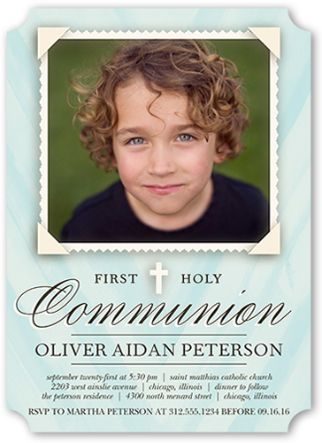 Perfectly Framed Boy Communion Invitation | Shutterfly