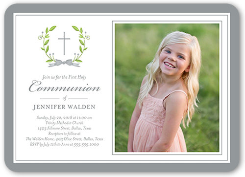 Simple Purification Communion Invitation, Grey, Pearl Shimmer Cardstock, Rounded