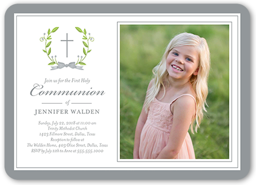 Simple Purification Communion Invitation, Grey, Matte, Signature Smooth Cardstock, Rounded