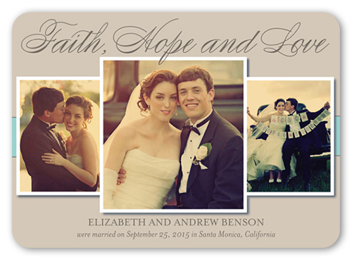 Faithful Love Wedding Announcement, Beige, Standard Smooth Cardstock, Rounded