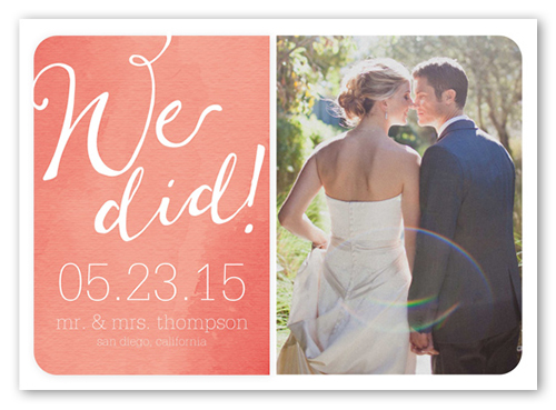 Fantastic News Wedding Announcement, Pink, 100% Recycled Cardstock , Square
