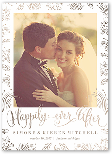 Whimsy Ever After Wedding Announcement, White, Standard Smooth Cardstock, Square