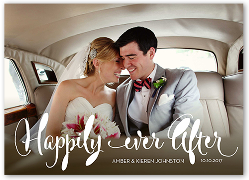Whimsy And Happy Wedding Announcement, White, Matte, Signature Smooth Cardstock, Square