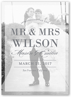 clean overlay wedding announcement 5x7 flat