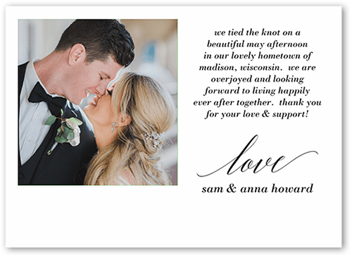 Just Wed 5x7 Stationery Card by Yours Truly | Shutterfly