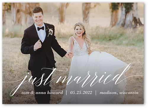 Just Wed 5x7 Stationery Card by Yours Truly | Shutterfly