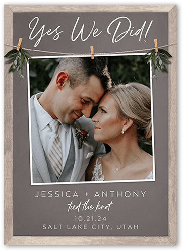 Capture Yes Wedding Announcement, Brown, 5x7 Flat, Standard Smooth Cardstock, Square