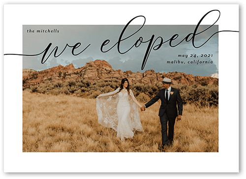 We Eloped Wedding Announcement, White, 5x7 Flat, Matte, Signature Smooth Cardstock, Square