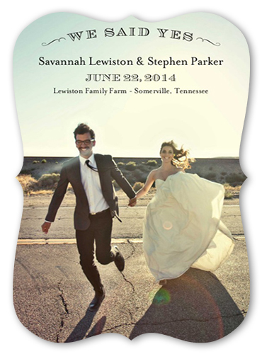 Perfect Portrait Wedding Announcement, Black, Matte, Signature Smooth Cardstock, Bracket