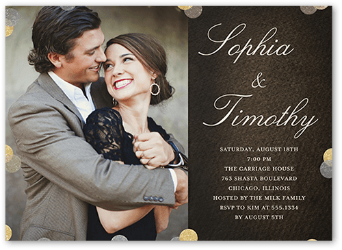 Splendid Union Engagement Party Invitation, Brown, 5x7 Flat, Standard Smooth Cardstock, Square