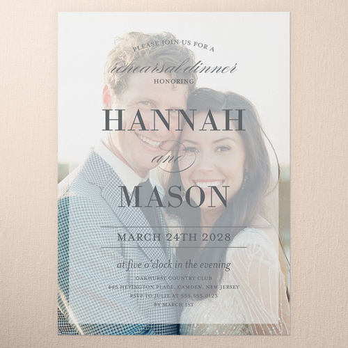 White Rehearsal Dinner Invitation