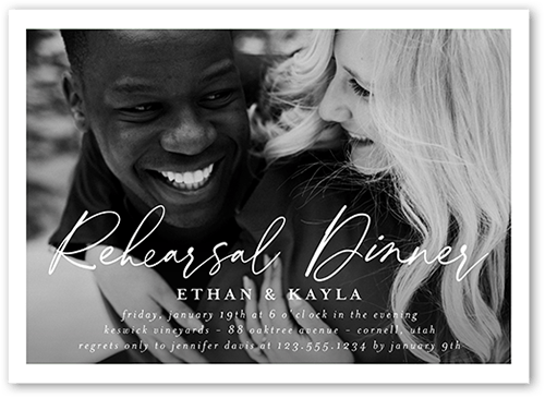Unforgettable Dinner Rehearsal Dinner Invitation, White, none, 5x7 Flat, Luxe Double-Thick Cardstock, Square