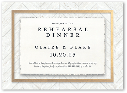Unforgettable Union Rehearsal Dinner Invitation, White, 5x7 Flat, 100% Recycled Cardstock , Square, White