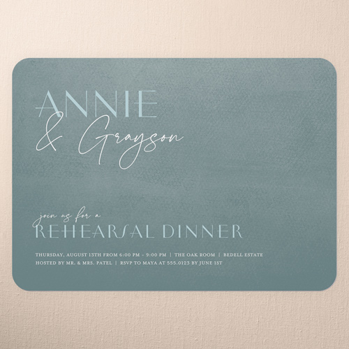 Modern Grace Rehearsal Dinner Invitation, Green, 5x7 Flat, Standard Smooth Cardstock, Rounded, Leafy