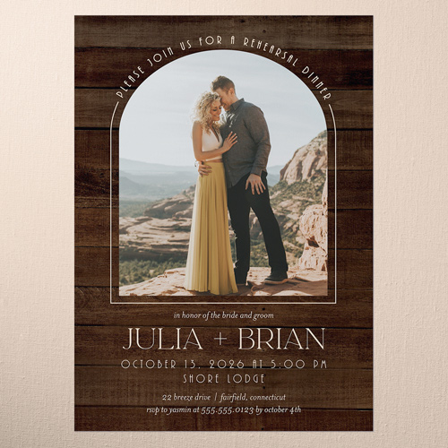 Timber Ties Rehearsal Dinner Invitation, Brown, 5x7 Flat, Standard Smooth Cardstock, Square